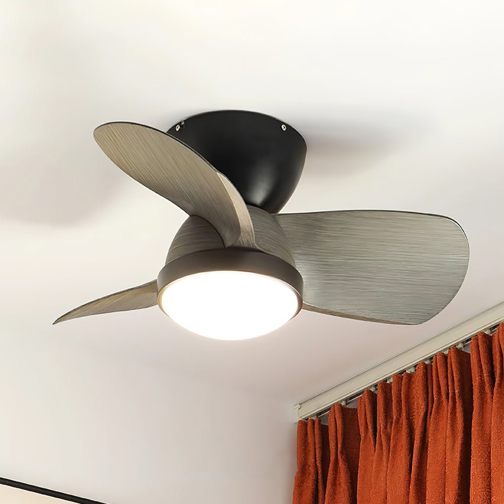 Talaya Ceiling Fan with LED Light in Walnut and Brushed Metal