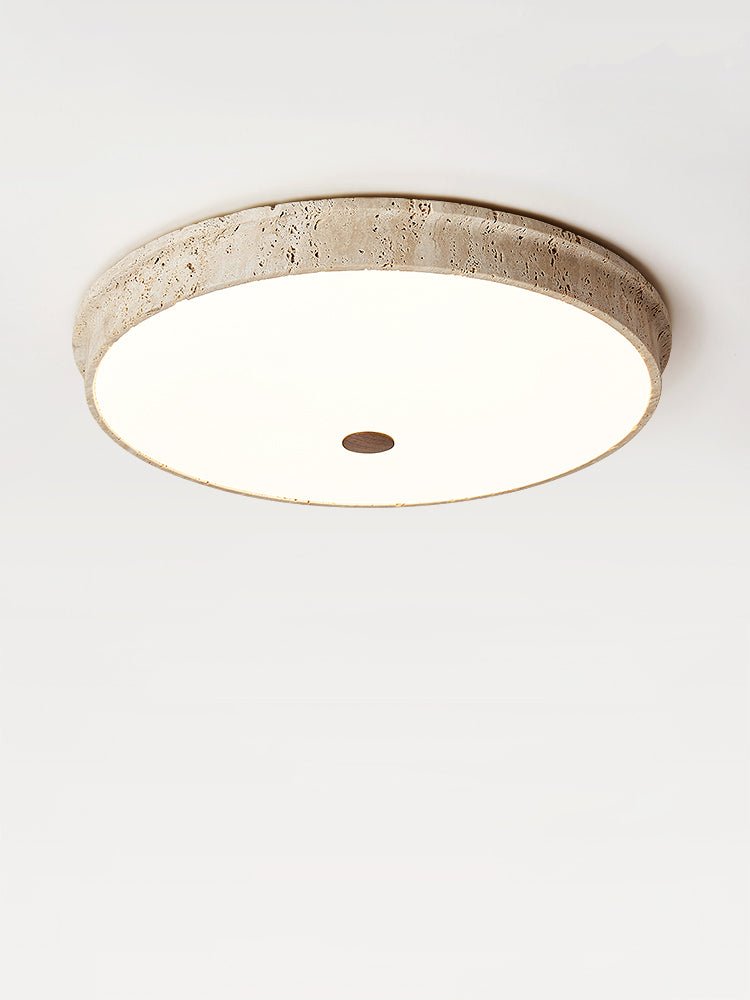 Talverra Travertine Flush Mount Ceiling Light, Modern Stone LED Lamp