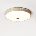 Talverra Travertine Flush Mount Ceiling Light, Modern Stone LED Lamp