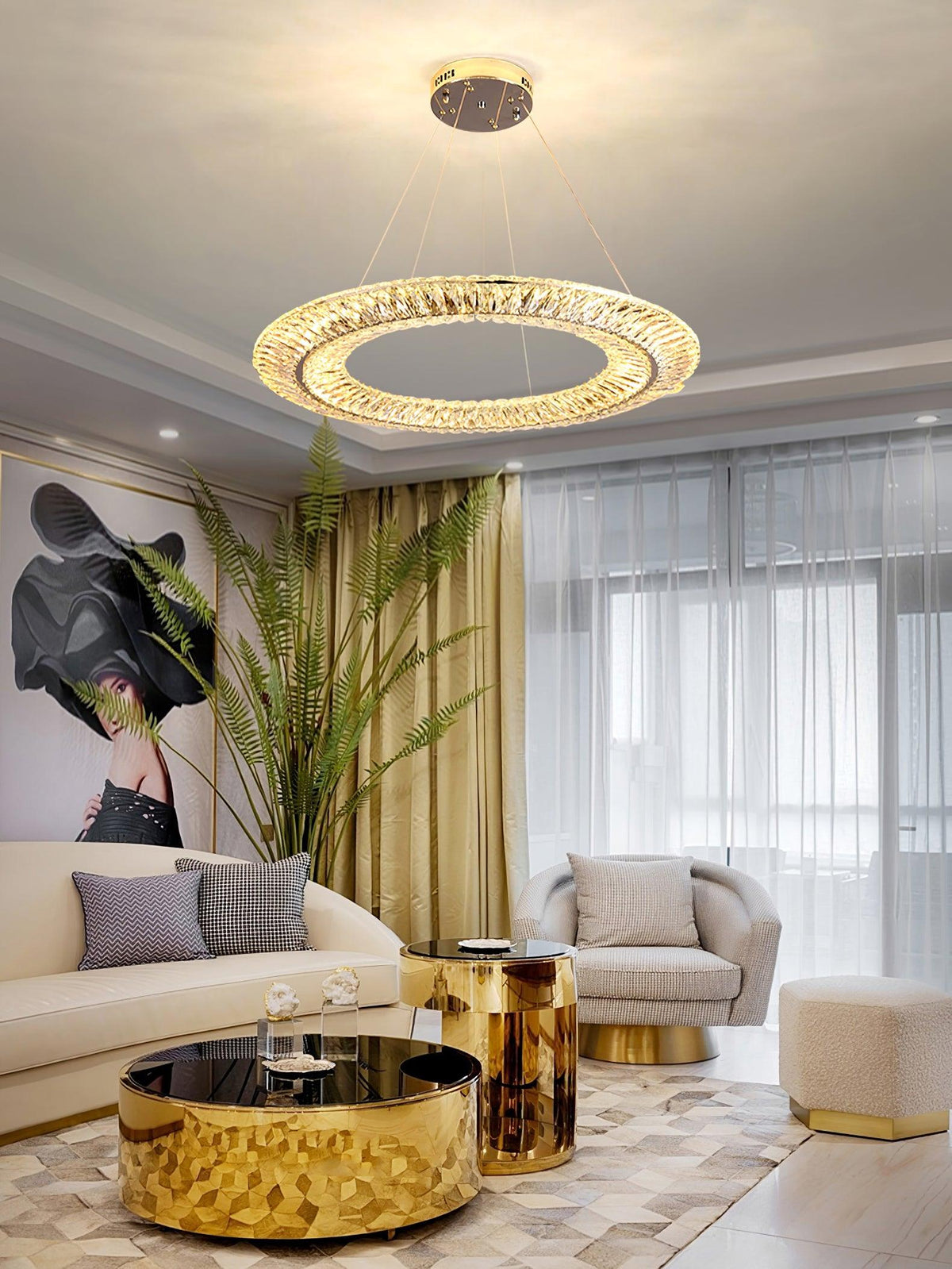 Tanager Crystal Geometric Chandelier for Dining Room and Foyer
