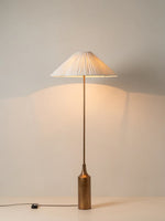 Tansu Rattan Floor Lamp with Marble Base – Modern Asian-Inspired Lighting for Living Room & Bedroom