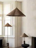 Tansu Rattan Floor Lamp with Marble Base – Modern Asian-Inspired Lighting for Living Room & Bedroom