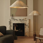 Tansu Rattan Floor Lamp with Marble Base – Modern Asian-Inspired Lighting for Living Room & Bedroom