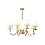 Tapered Fabric Brass Chandelier