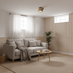 Tarn Hollow Natural Wood LED Ceiling Light – Flush Mount for Modern Interiors