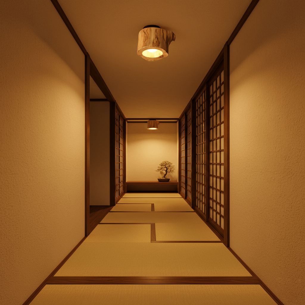 Tarn Hollow Natural Wood LED Ceiling Light – Flush Mount for Modern Interiors