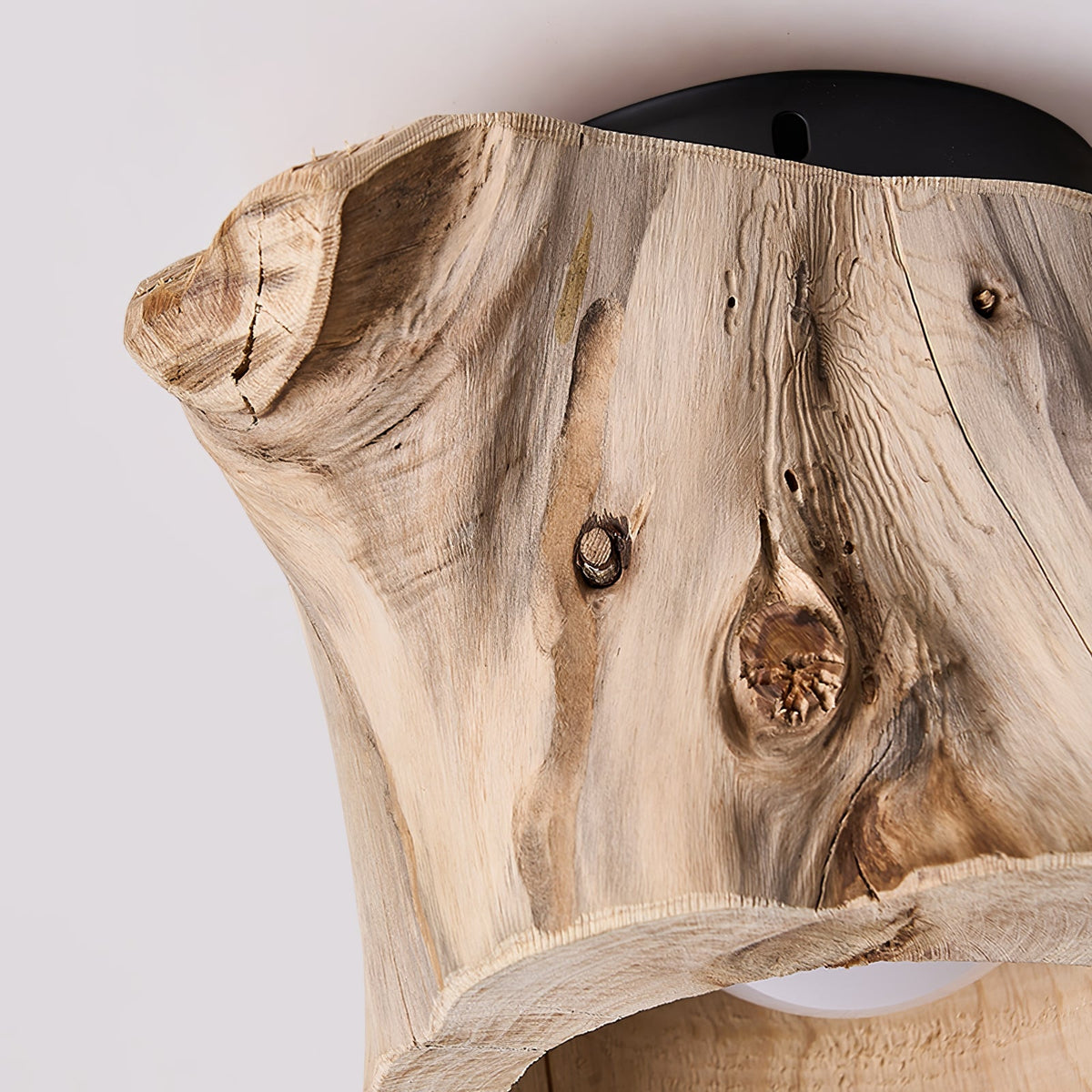 Tarn Hollow Natural Wood LED Ceiling Light – Flush Mount for Modern Interiors