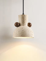 Tavaro Pebble Pendant Light in Natural Travertine and Walnut