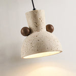 Tavaro Pebble Pendant Light in Natural Travertine and Walnut