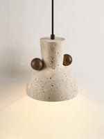 Tavaro Pebble Pendant Light in Natural Travertine and Walnut