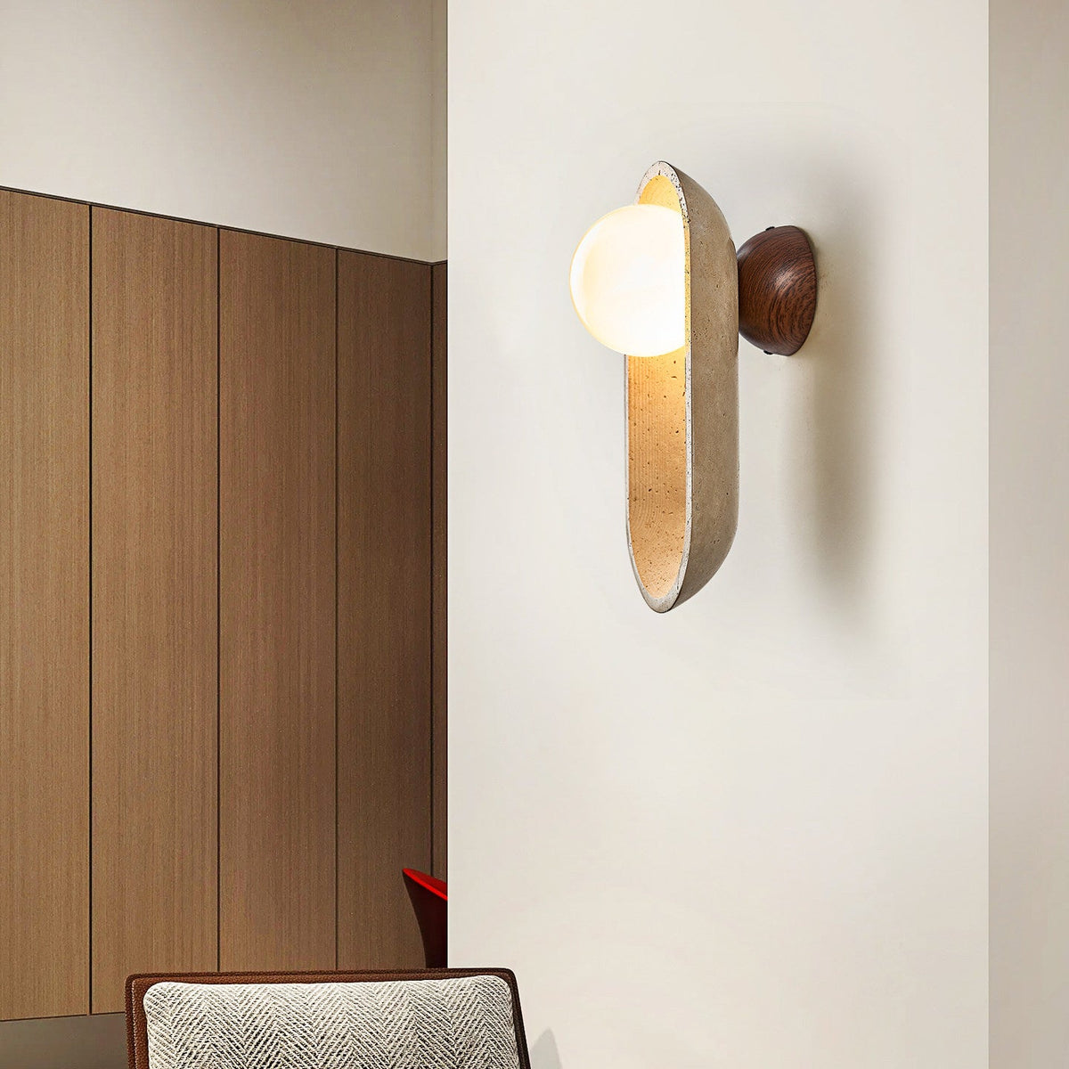 Tavian Arch Travertine Wall Sconce in Yellow Travertine
