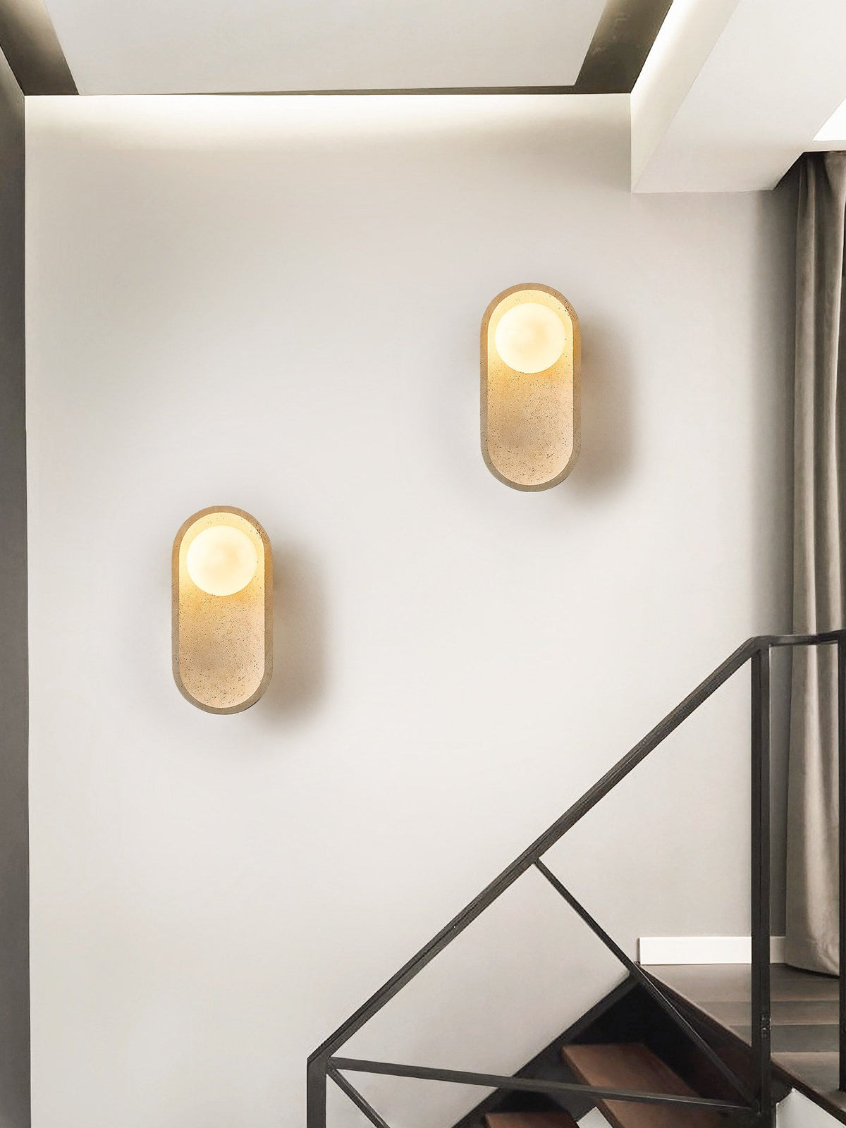 Tavian Arch Travertine Wall Sconce in Yellow Travertine