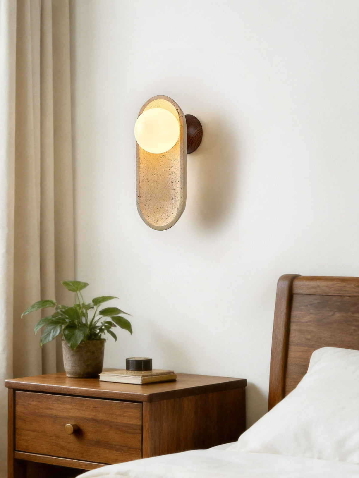 Tavian Arch Travertine Wall Sconce in Yellow Travertine