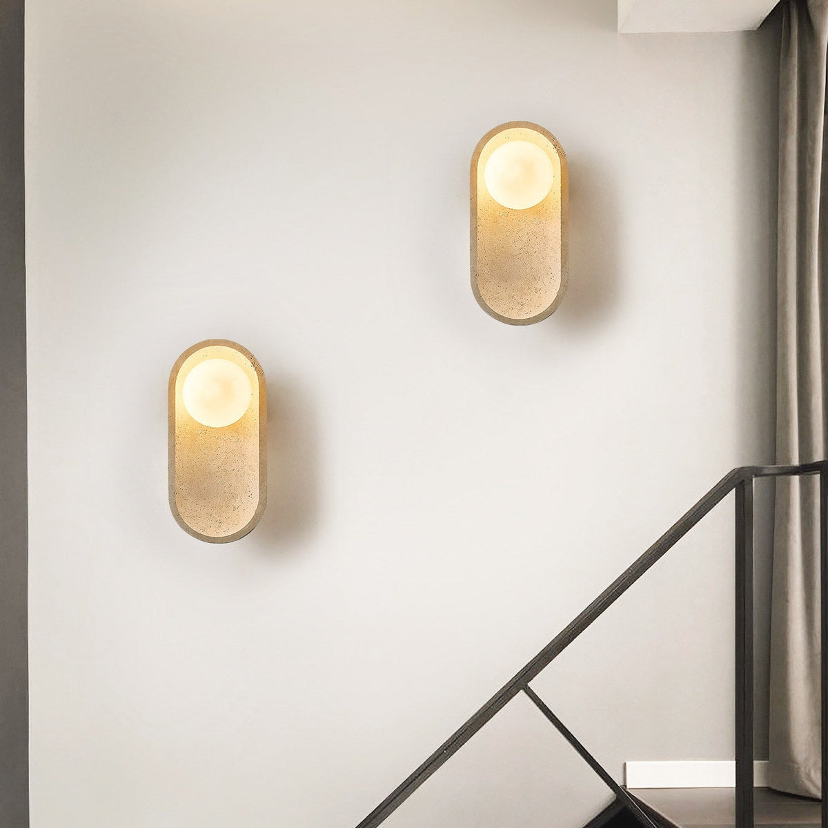 Tavian Arch Travertine Wall Sconce in Yellow Travertine