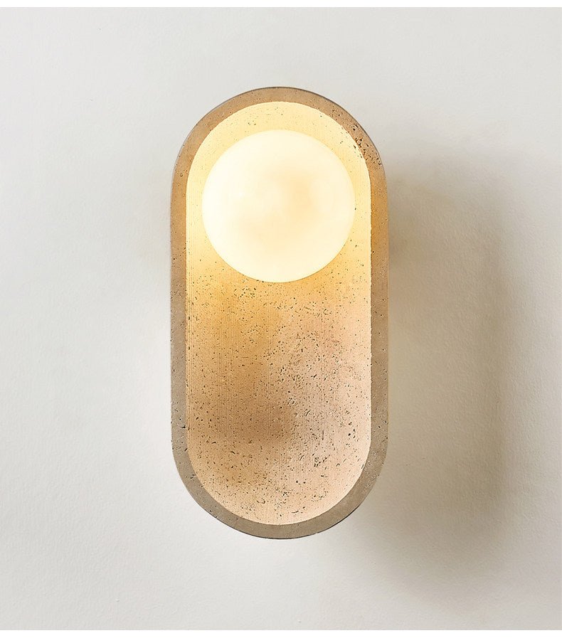 Tavian Arch Travertine Wall Sconce in Yellow Travertine