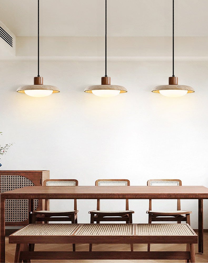Tavola Travertine Pendant Light – Natural Stone LED Pendant for Dining & Kitchen