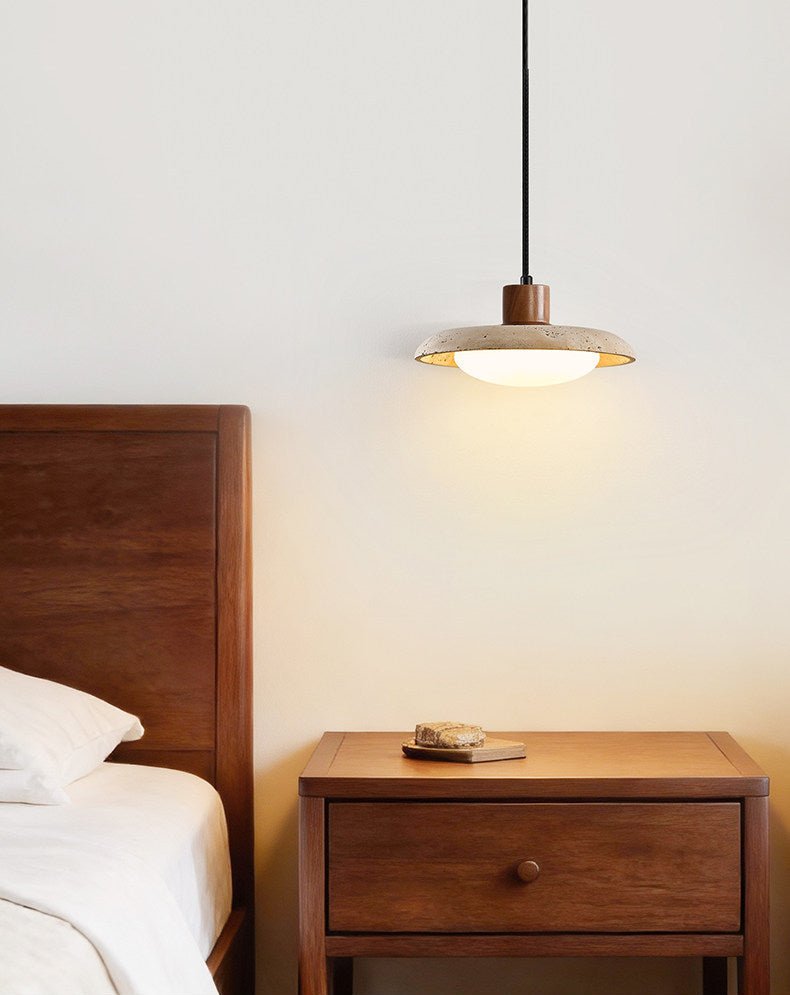 Tavola Travertine Pendant Light – Natural Stone LED Pendant for Dining & Kitchen