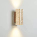 Tavora Arc Wall Sconce in Yellow Travertine and Walnut Wood