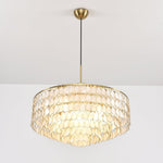 Teardrop Shell Chandelier in Gold Finish with Natural Shell Shades