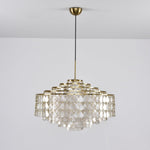 Teardrop Shell Chandelier in Gold Finish with Natural Shell Shades