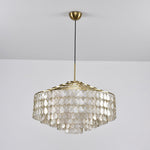Teardrop Shell Chandelier in Gold Finish with Natural Shell Shades
