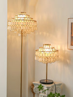 Teardrops Shell Table Lamp in Gold and Black Marble