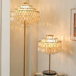 Teardrops Shell Table Lamp in Gold and Black Marble