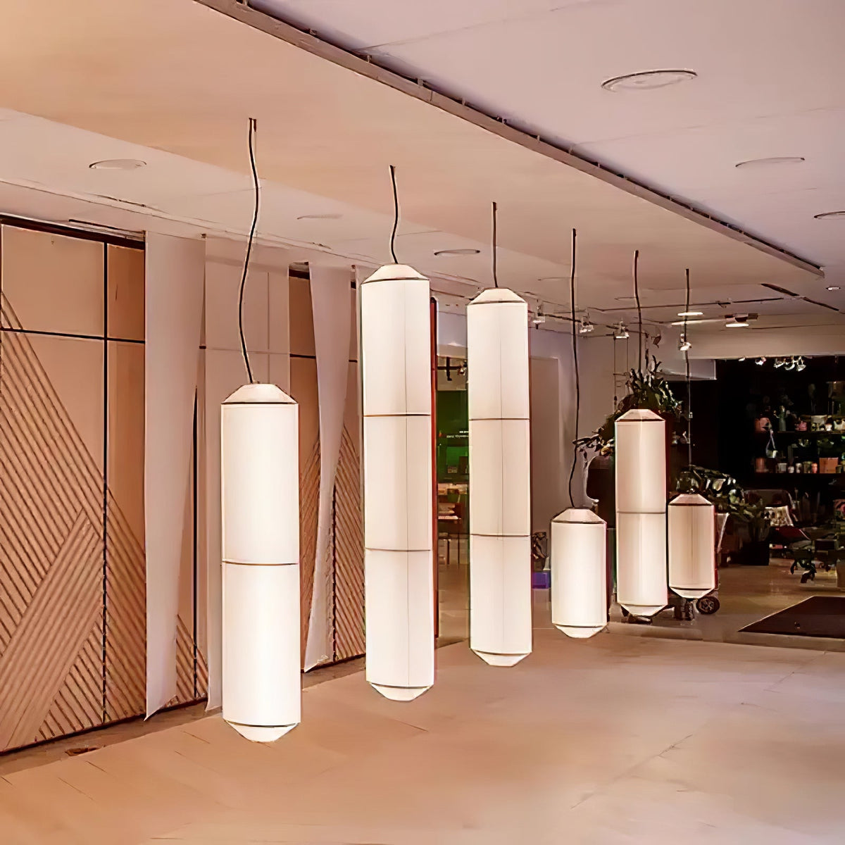 Tekio Designer Pendant Light with Silk Shade for Modern Interiors