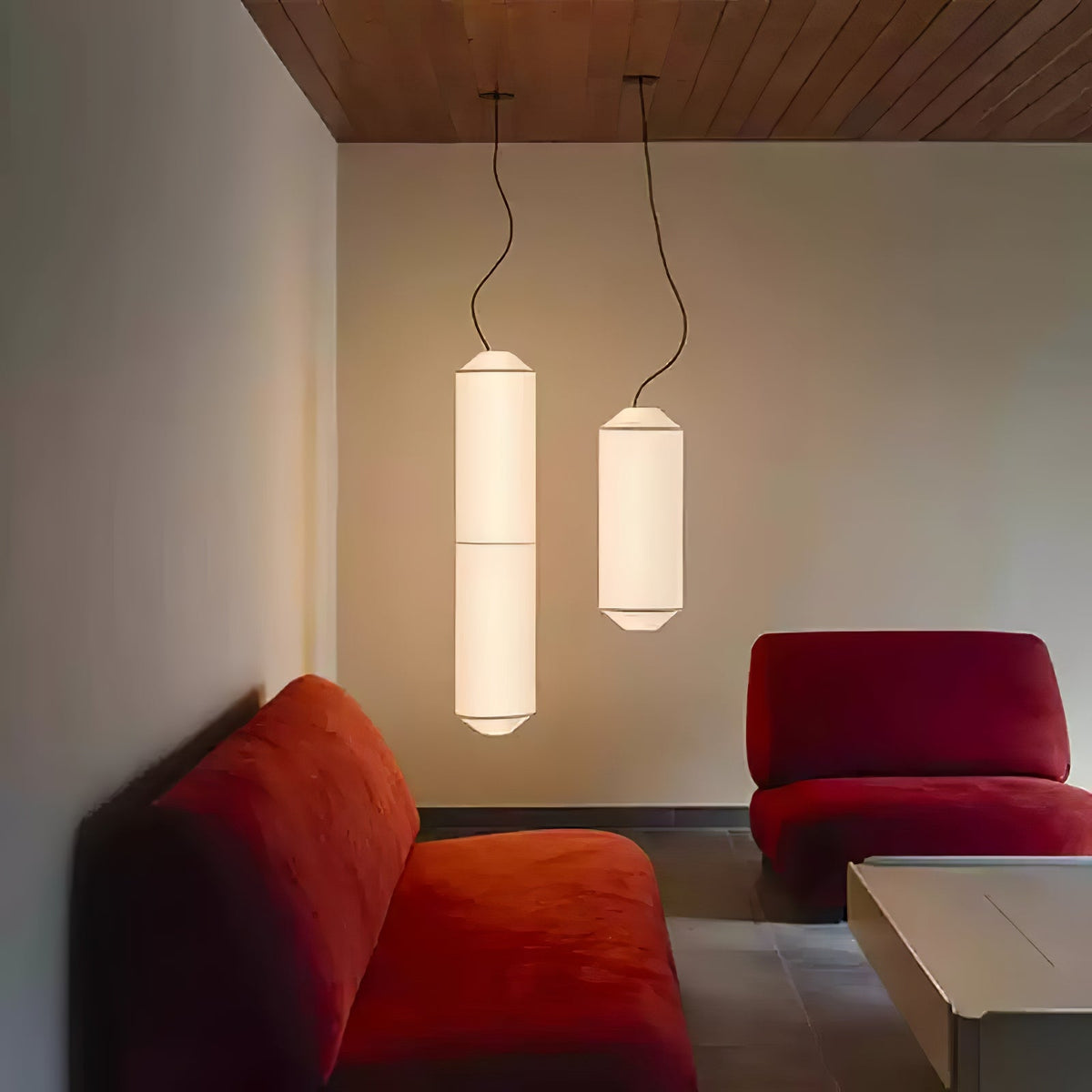 Tekio Designer Pendant Light with Silk Shade for Modern Interiors