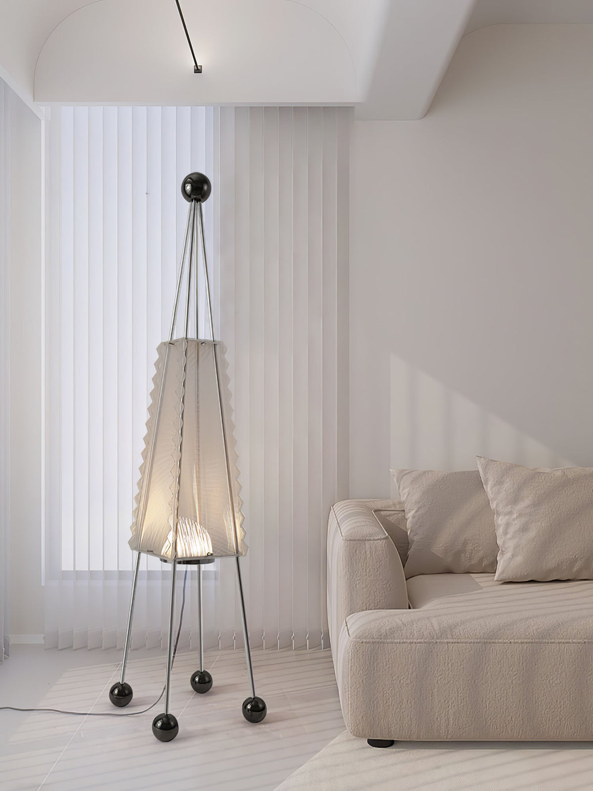 Obelisk Mesh Floor Lamp – Modern Sculptural LED Floor Light for Living Room