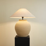 Tera Table Lamp in Terracotta and Linen – Modern Ceramic Table Light