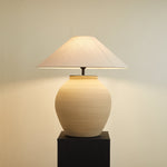 Tera Table Lamp in Terracotta and Linen – Modern Ceramic Table Light