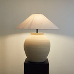 Tera Table Lamp in Terracotta and Linen – Modern Ceramic Table Light