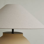 Tera Table Lamp in Terracotta and Linen – Modern Ceramic Table Light