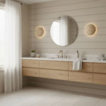 Terra Disc Travertine Wall Sconce with Integrated LED