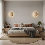 Terra Disc Travertine Wall Sconce with Integrated LED
