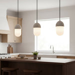 Terra Orb Cluster Pendant Light – Natural Travertine & Glass Trio