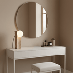 Terra Orb Sculptural Travertine Table Lamp with Opaline Glass Shade