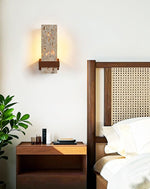 Terra Travertine Wall Sconce with Walnut Accent