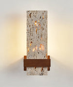 Terra Travertine Wall Sconce with Walnut Accent