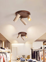 Terra Beam Ceiling Light in Travertine and Wood
