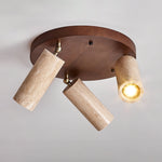 Terra Beam Ceiling Light in Travertine and Wood