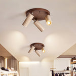 Terra Beam Ceiling Light in Travertine and Wood