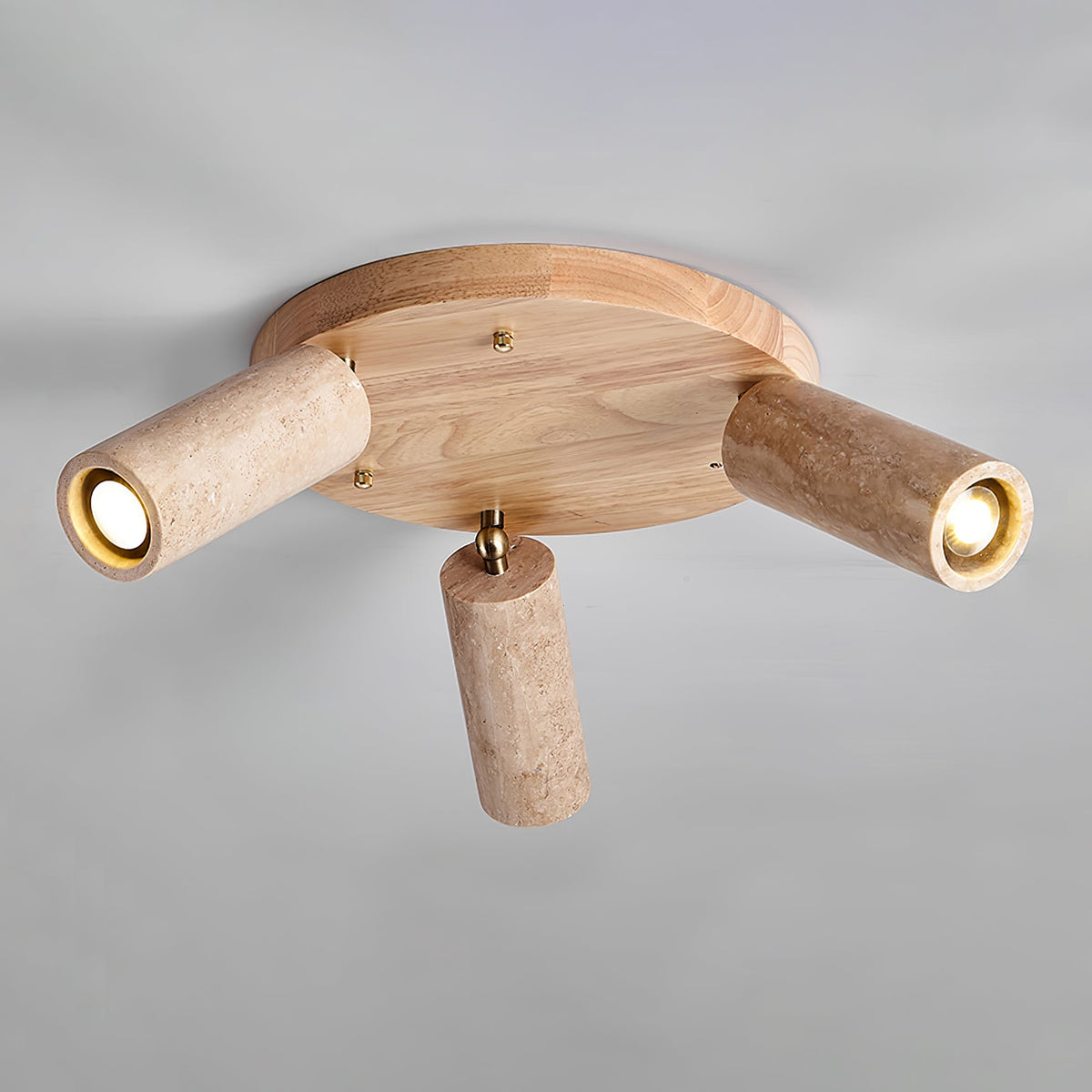 Terra Beam Ceiling Light in Travertine and Wood