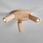 Terra Beam Ceiling Light in Travertine and Wood