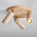 Terra Beam Ceiling Light in Travertine and Wood