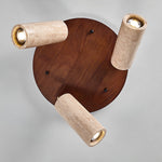 Terra Beam Ceiling Light in Travertine and Wood