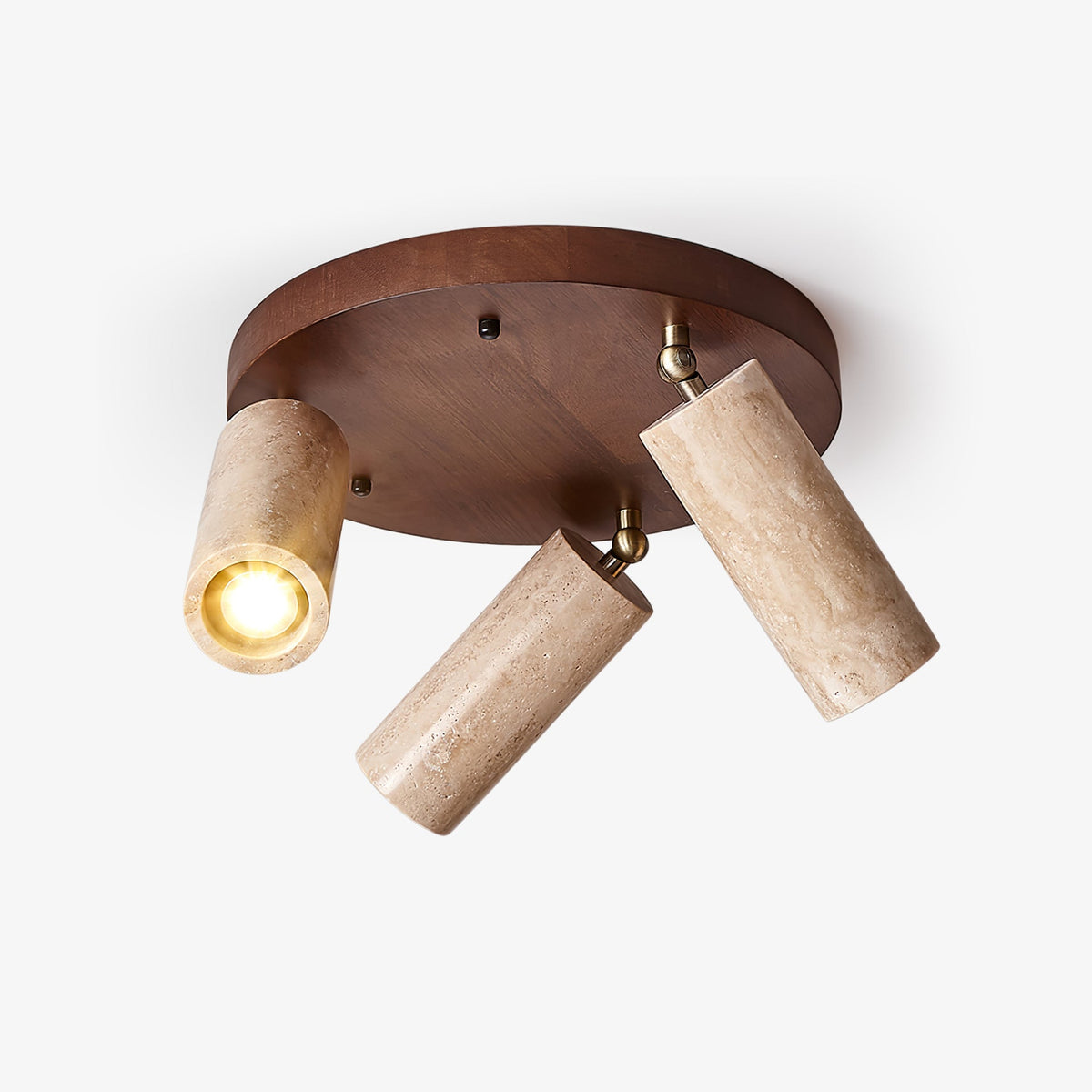 Terra Beam Ceiling Light in Travertine and Wood
