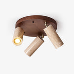 Terra Beam Ceiling Light in Travertine and Wood