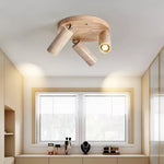 Terra Beam Ceiling Light in Travertine and Wood